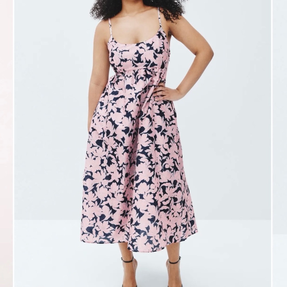 Hutch Pink Floral Midi Dress